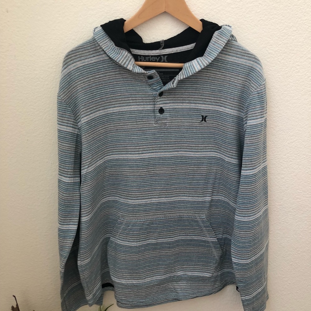 Men’s Hurley hooded pullover large size gray